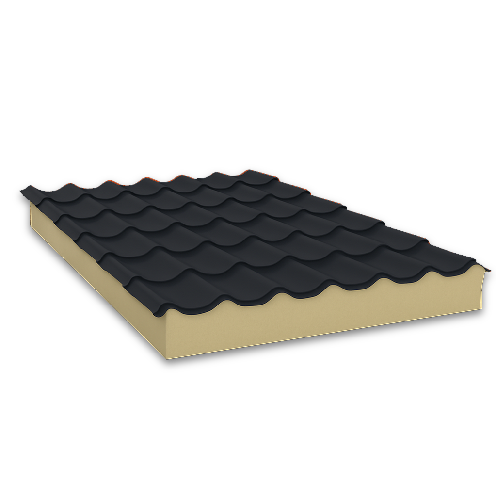 Dakpanpanelen antraciet 40mm (productieorder)