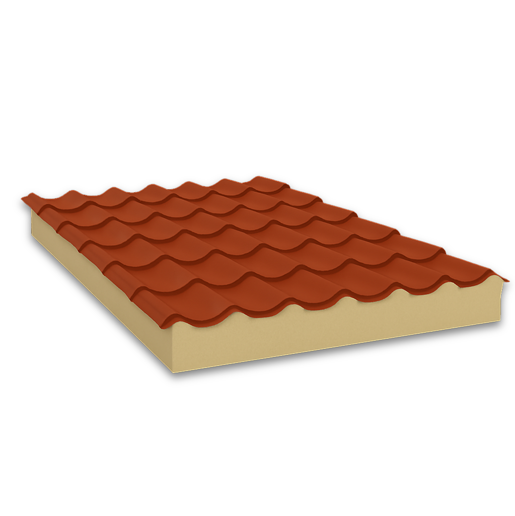 Dakpanpanelen terracotta 40mm (productieorder)
