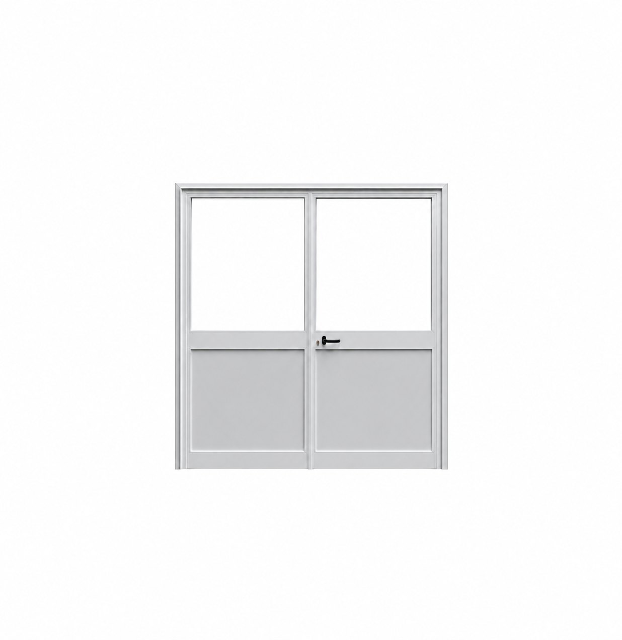 Dubbele Loopdeur Wit Half Glas 2000x2125 | Koblox