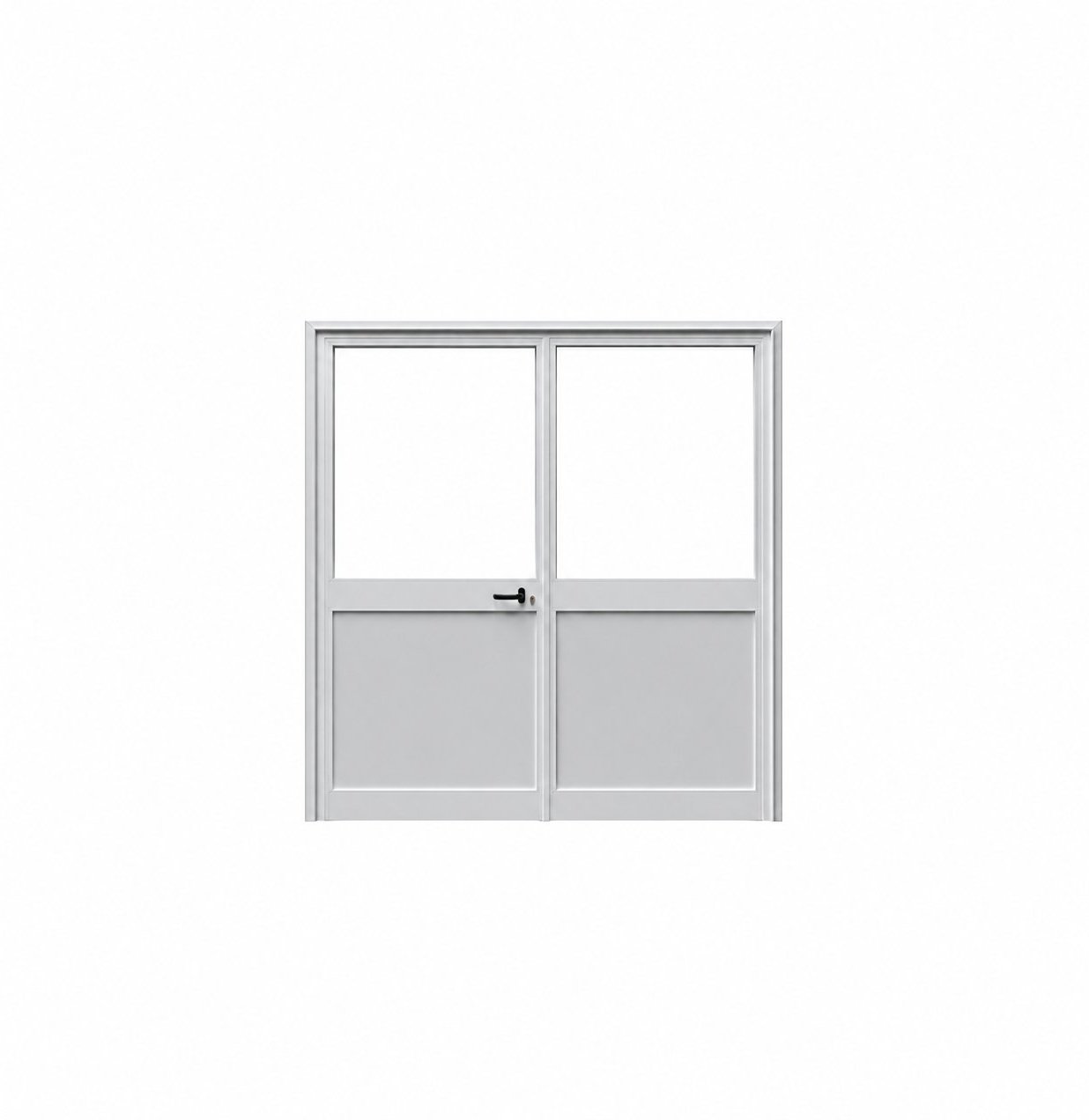 Dubbele Loopdeur Linksdraaiend Wit Half Glas 2000x2125 | Koblox