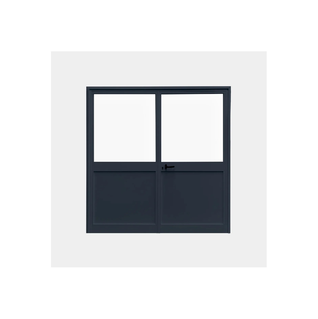 Dubbele Loopdeur Rechtsdraaiend Antraciet Half Glas 2000x2125 | Koblox