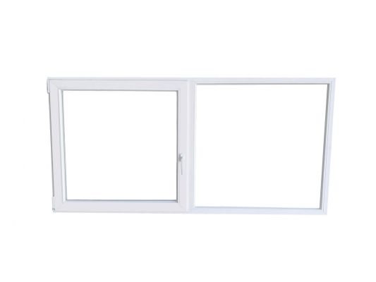 Kunststof klikraam vast + draai/kiep rechts – 2000 x 1000 mm – Wit
